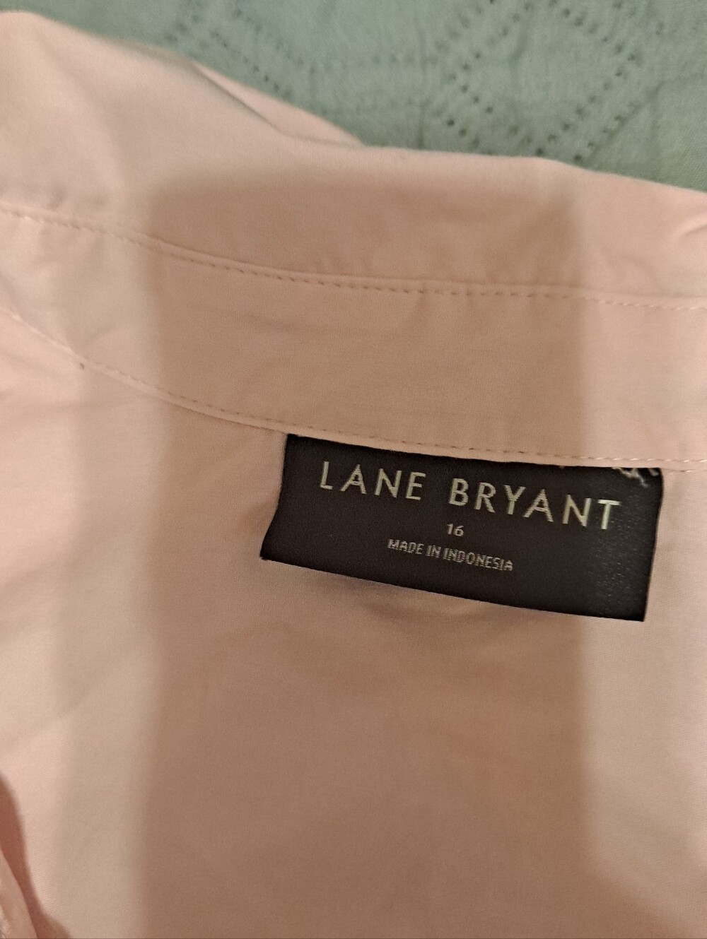Lane Bryant Light Pink Sleeveless Collared Button-Up Top Sz 16 - Picture 4 of 7